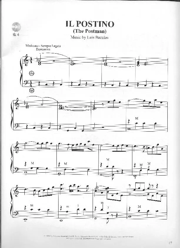 télécharger la partition d'accordéon Il Postino (The Postman) (Arrangement : Frank Marocco) (Rumba) au format PDF