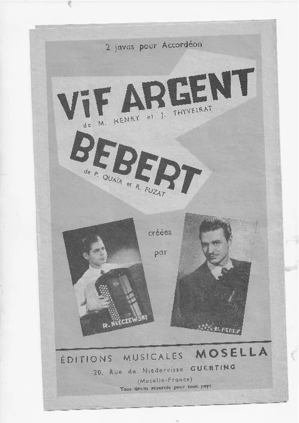 télécharger la partition d'accordéon Vif argent (2 accordéons) (Java Mazurka) au format PDF