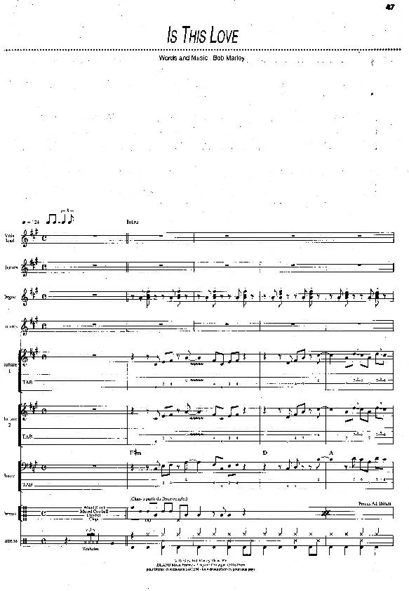 télécharger la partition d'accordéon Is this love (Orchestration) (Reggae) au format PDF
