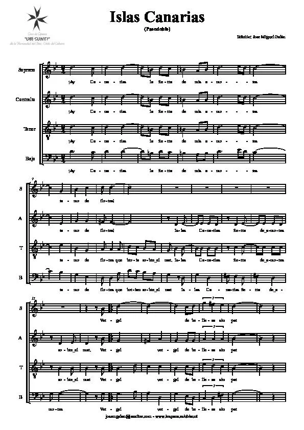 télécharger la partition d'accordéon Islas Canarias (Paso Doble) (SATB) au format PDF