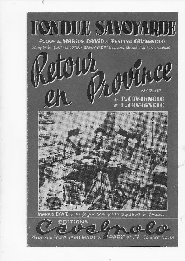 télécharger la partition d'accordéon Fondue Savoyarde (Enregistrée par : Les Joyeux Savoyards) (Orchestration Complète) (Polka) au format PDF