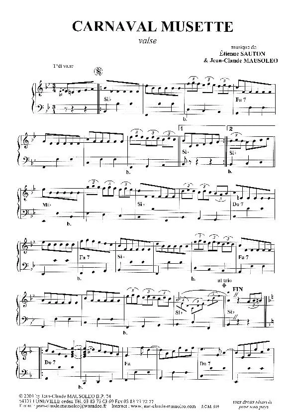 télécharger la partition d'accordéon Carnaval Musette (Valse) au format PDF
