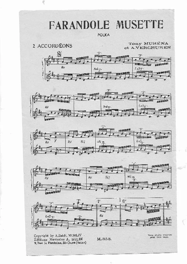 télécharger la partition d'accordéon Farandole Musette (2 Accordéons) (Polka) au format PDF