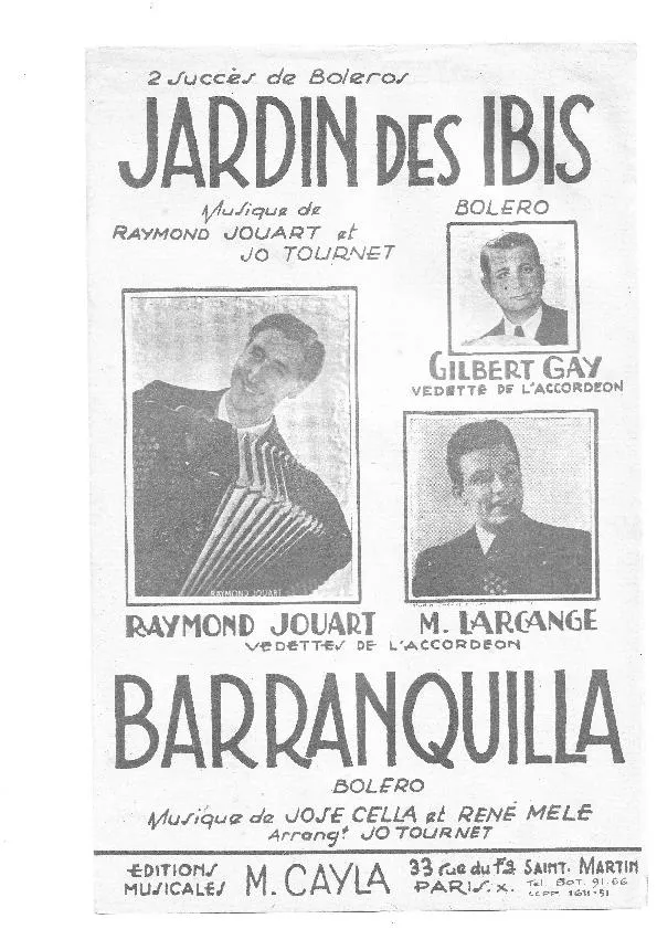 télécharger la partition d'accordéon Jardin des ibis (Orchestration) (Boléro) au format PDF