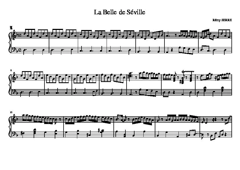 télécharger la partition d'accordéon La belle de Séville au format PDF