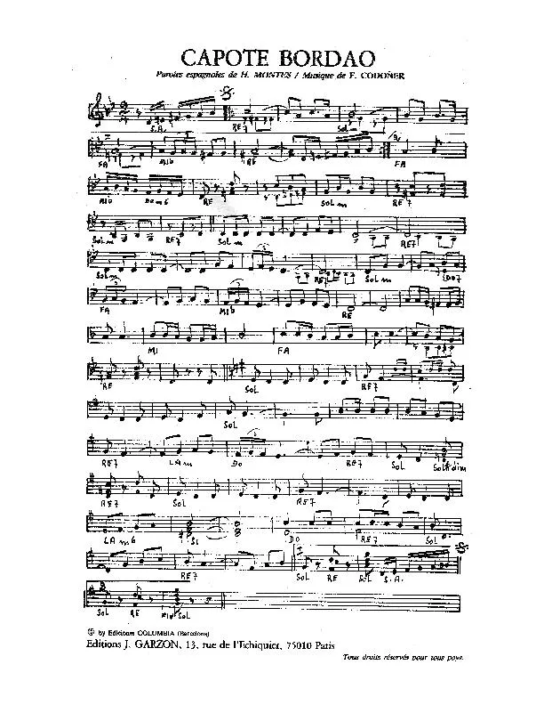 télécharger la partition d'accordéon Capote Bordao (Paso Doble) au format PDF
