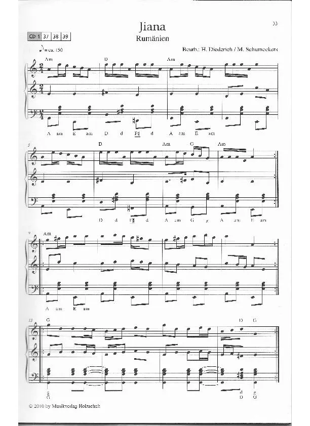 télécharger la partition d'accordéon Jiana (Arrangement : Henner Diederich & Martina Schumeckers) (Polka) au format PDF