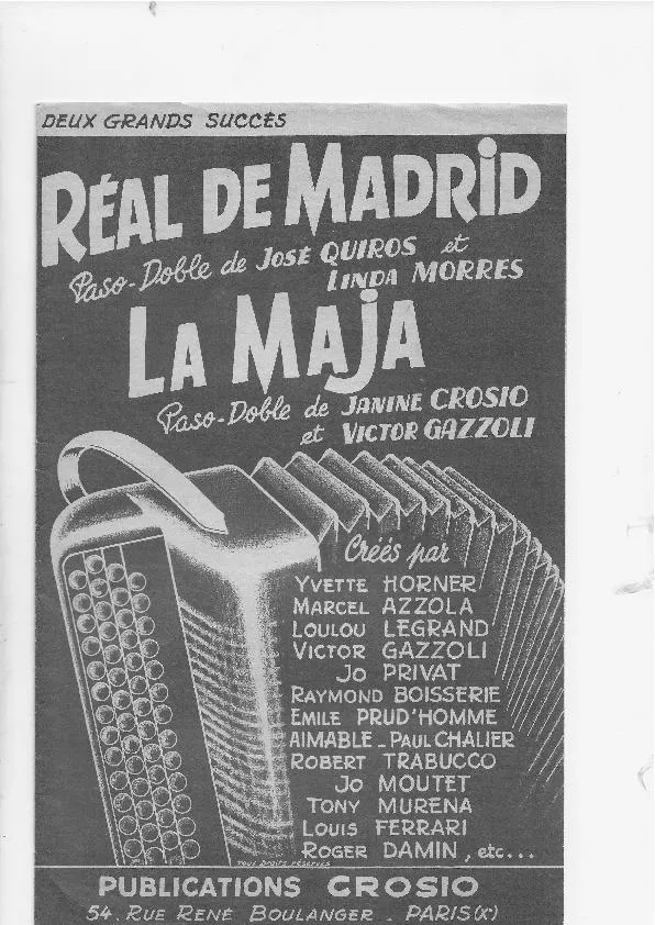 télécharger la partition d'accordéon Réal de Madrid (Orchestration) (Paso Doble) au format PDF