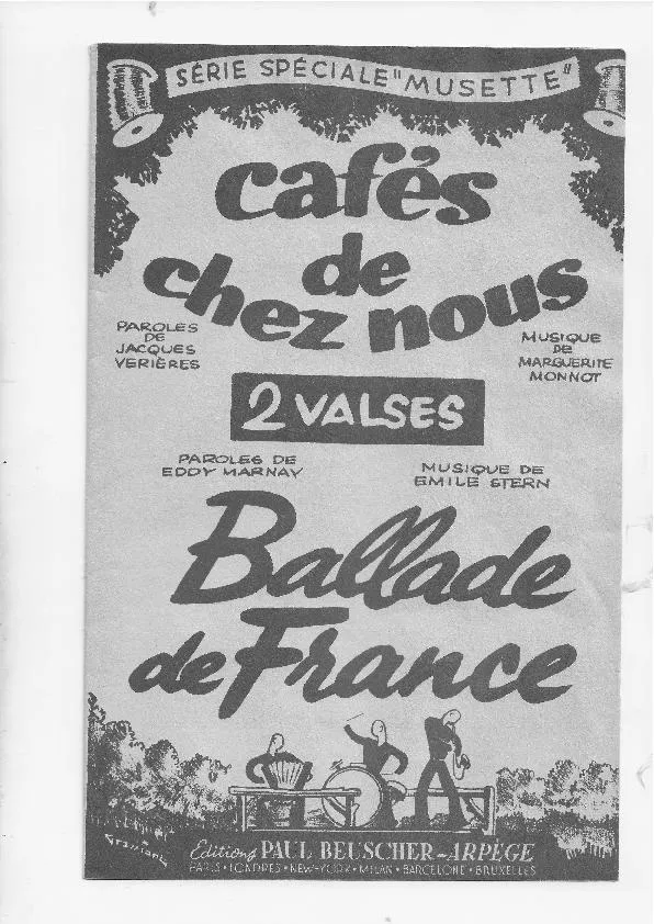 télécharger la partition d'accordéon Cafés de chez nous (Bistrots Parisiens) (Orchestration) (Valse) au format PDF