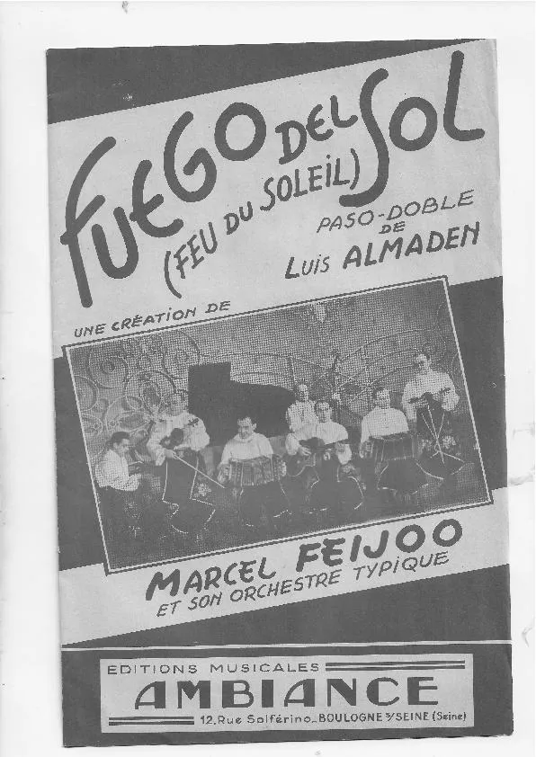 télécharger la partition d'accordéon Fuego del sol (Feu du soleil) (Création : Marcel Feijoo) (Paso Doble) (Partie : Piano Conducteur) au format PDF