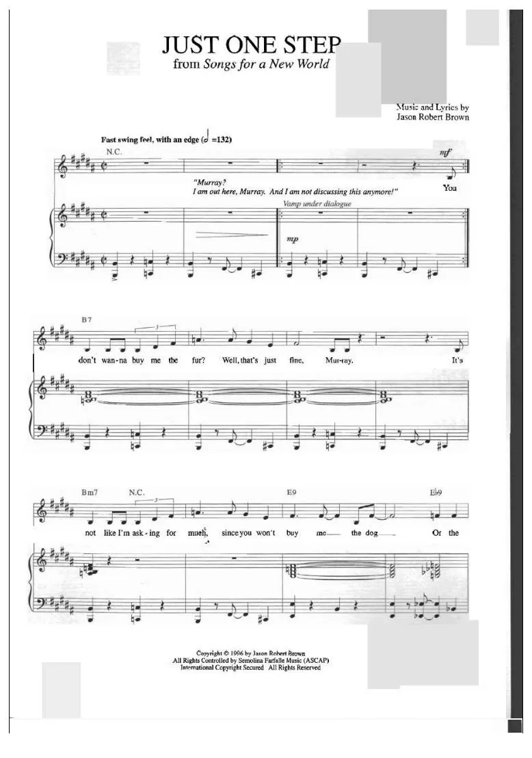 télécharger la partition d'accordéon Just one step (Fast Swing) au format PDF