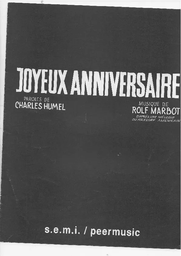 télécharger la partition d'accordéon Joyeux anniversaire (D'après une mélodie du Folklore Américain) au format PDF