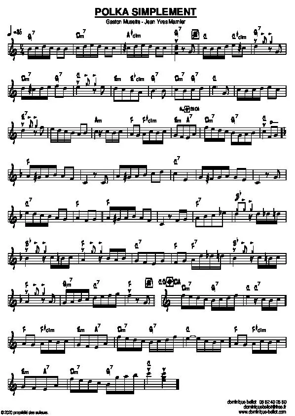 télécharger la partition d'accordéon Polka simplement au format PDF