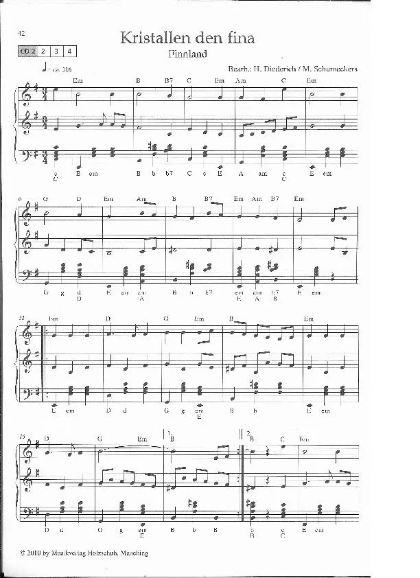 télécharger la partition d'accordéon Kristallen den fina (Arrangement : Henner Diederich & Martina Schumeckers) (Valse Lente) au format PDF