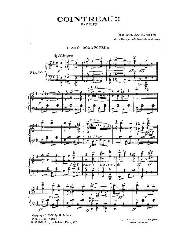 télécharger la partition d'accordéon Cointreau (One Step) (Partie : Piano Conducteur) au format PDF