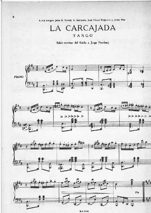 télécharger la partition d'accordéon La Carcajada (Tango) au format PDF