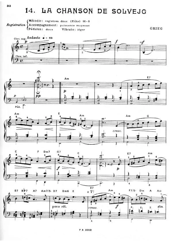 télécharger la partition d'accordéon La chanson de Solvejg (Arrangement : Léo Laurent) (Ballade) au format PDF