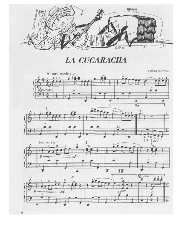 télécharger la partition d'accordéon La cucaracha (Cha Cha) au format PDF