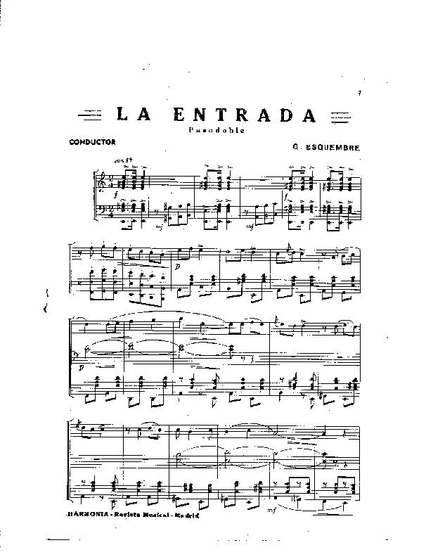 télécharger la partition d'accordéon La entrada (Orchestration) (Paso Doble) au format PDF