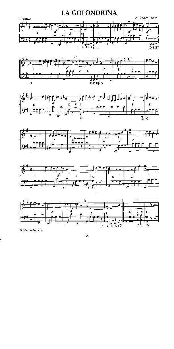 télécharger la partition d'accordéon La Golondrina (Arrangement : Coen van Orsouw) (Habanera) au format PDF