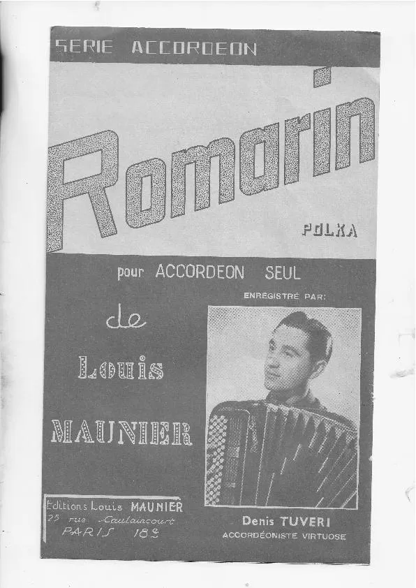 télécharger la partition d'accordéon Romarin (Polka) au format PDF