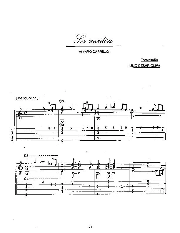 télécharger la partition d'accordéon La mentira (Arrangement : Julio Cesar Oliva) (Boléro) au format PDF