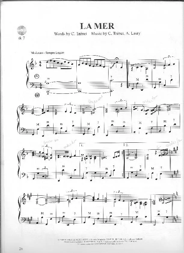 télécharger la partition d'accordéon La mer (Arrangement : Frank Marocco) (Slow Fox-Trot) au format PDF