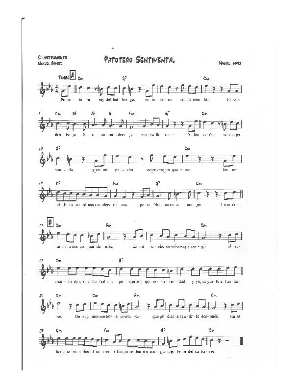 télécharger la partition d'accordéon Patotero sentimental (Tango) au format PDF