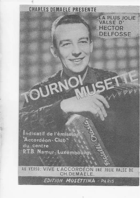 télécharger la partition d'accordéon Tournoi Musette (Indicatif de l'émission : Accordéon Club du Centre) (Valse) au format PDF