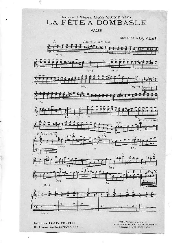 télécharger la partition d'accordéon La fête à Dombasle + Rêve Tyrolien (Valse) au format PDF