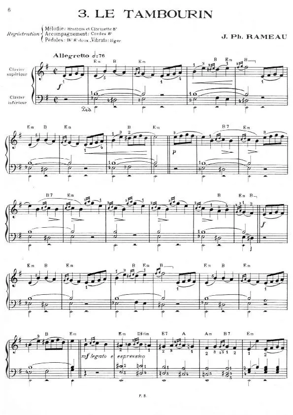 télécharger la partition d'accordéon Le Tambourin (Arrangement : Léo Laurent) au format PDF