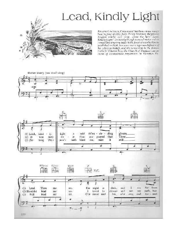 télécharger la partition d'accordéon Lead, kindly light (Chant : Aled Jones) (Valse Lente) au format PDF