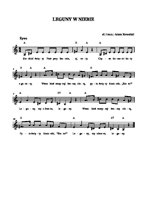 télécharger la partition d'accordéon Leguny w Niebie (Legioenen in de hemel) (Marche) au format PDF