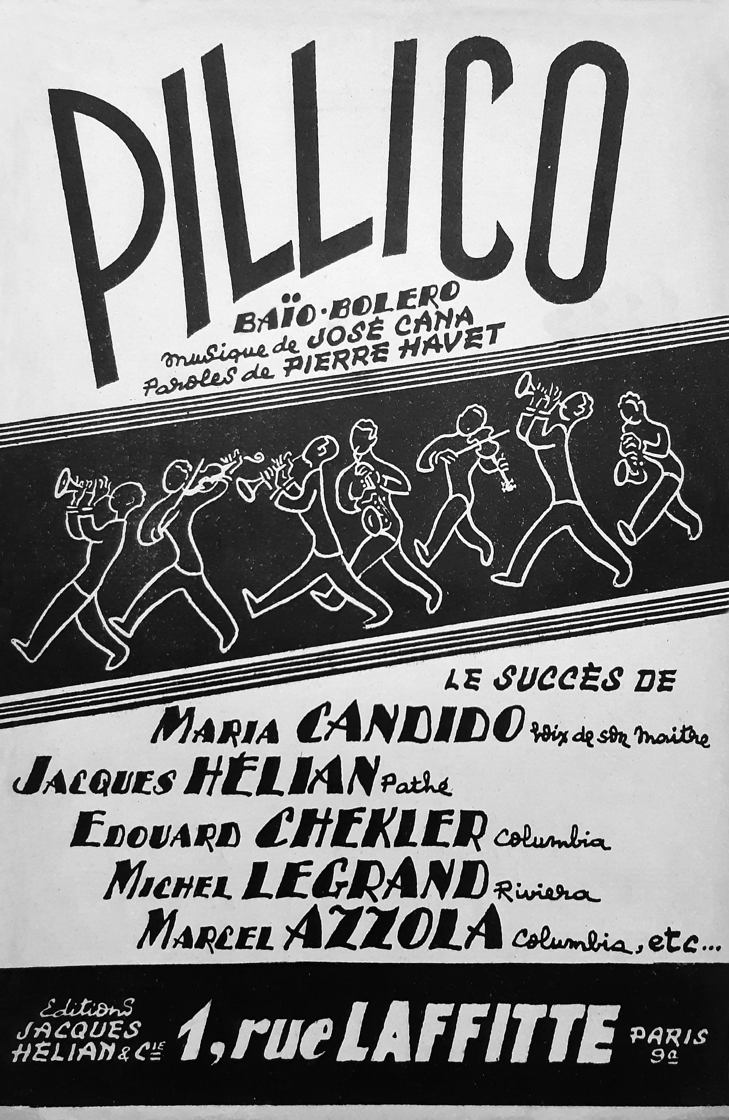 télécharger la partition d'accordéon Pillico (Chant : Maria Candido / Jacques Hélian) (Baïo Boléro) au format PDF