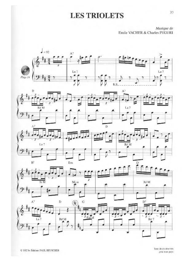 télécharger la partition d'accordéon Les Triolets (Polka) au format PDF