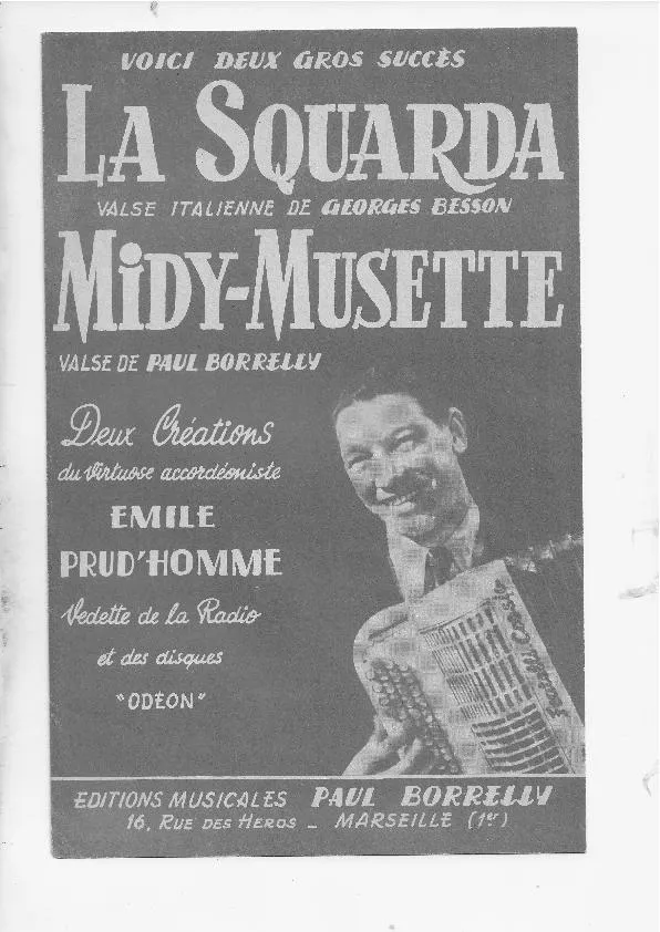 télécharger la partition d'accordéon Midy Musette (Créée par : Emile Prud'Homme (Orchestration) (Valse Musette) au format PDF