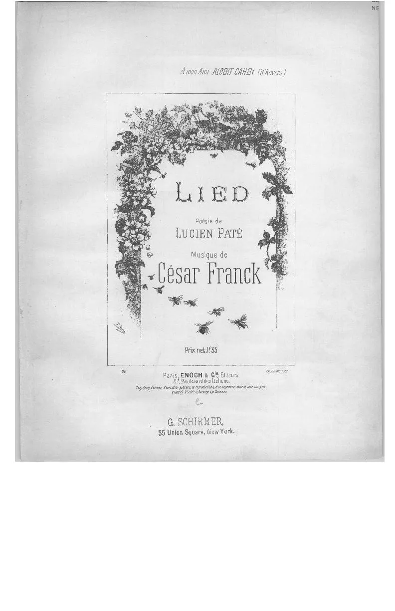télécharger la partition d'accordéon Lied (Chant : Bruno Laplante) (Valse) au format PDF