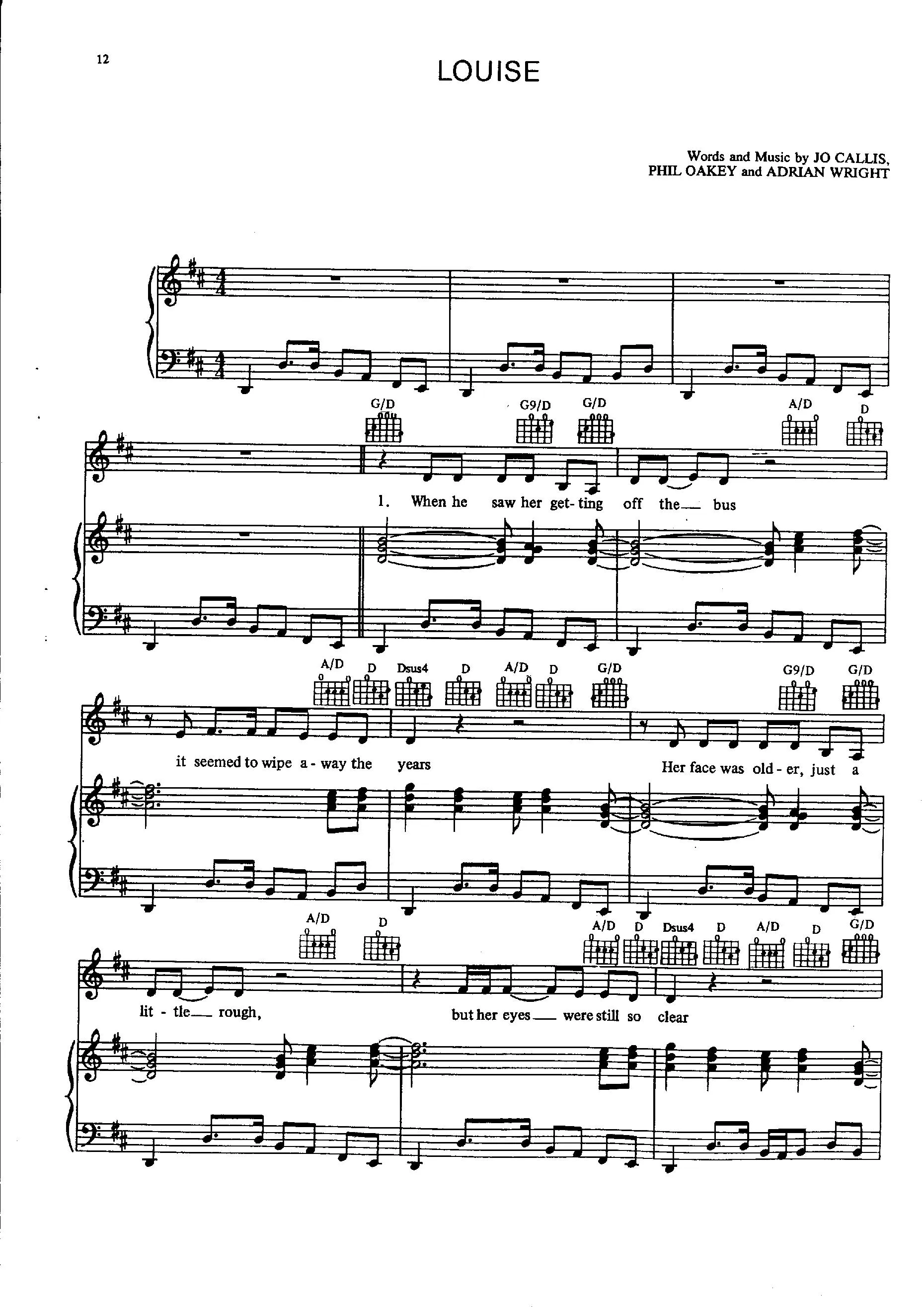télécharger la partition d'accordéon Louise (Interprètes : The Human League) (Disco Funk) au format PDF