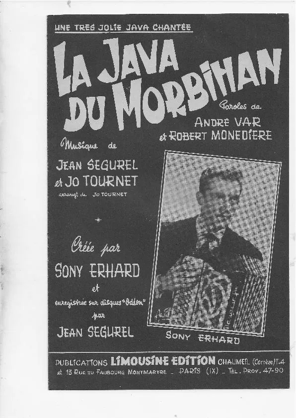 télécharger la partition d'accordéon La java du Morbihan (Arrangement : Sony Erhard) au format PDF