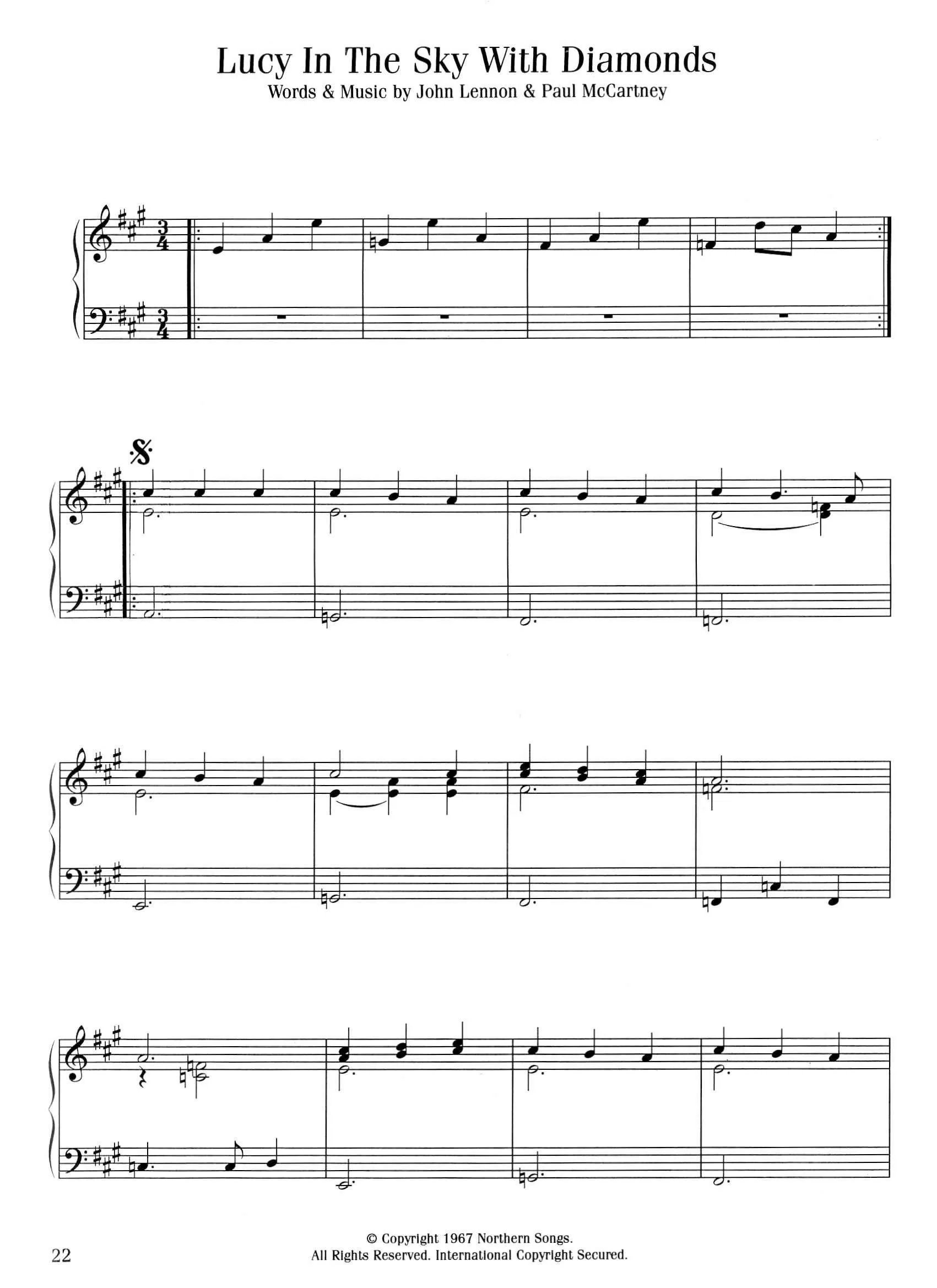 télécharger la partition d'accordéon Lucy in the sky with diamonds (Interprètes : The Beatles) au format PDF
