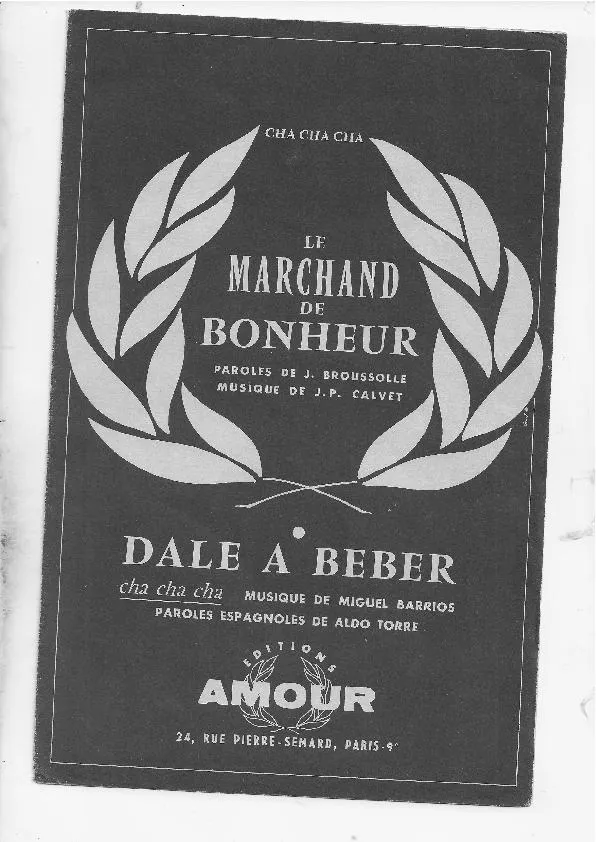 télécharger la partition d'accordéon Le marchand de bonheur (Chant : Les compagnons de la chanson) (Cha Cha Cha) au format PDF