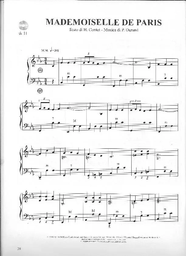 télécharger la partition d'accordéon Mademoiselle de Paris (Arrangement : Frank Marocco) (Valse) au format PDF