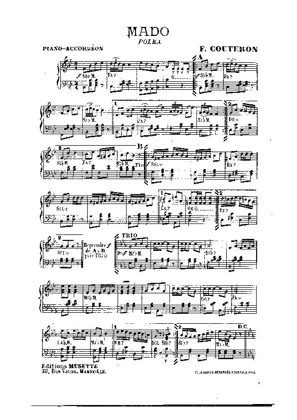 télécharger la partition d'accordéon Mado (Polka) au format PDF