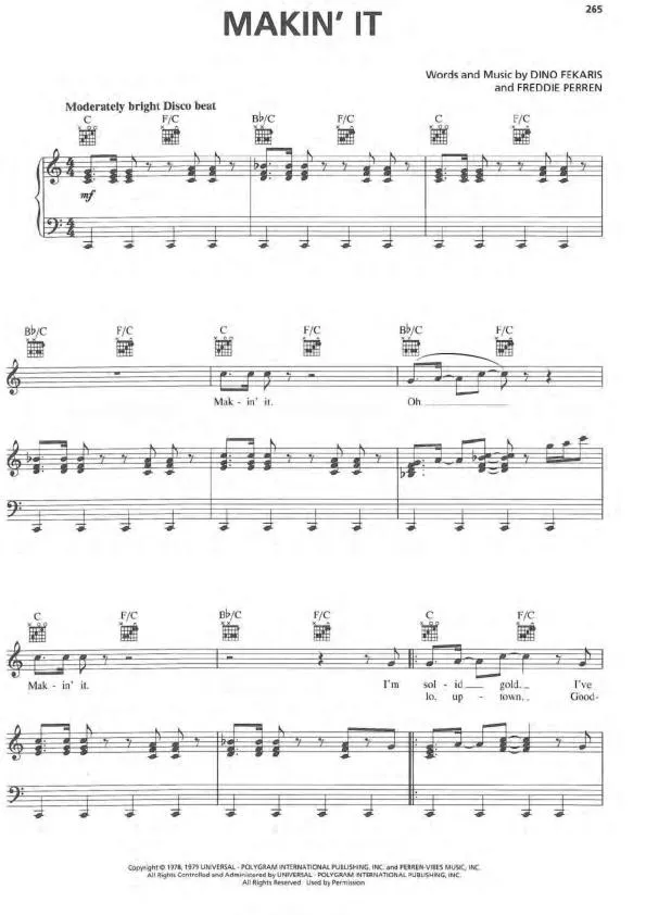 télécharger la partition d'accordéon Makin' it (Disco) au format PDF