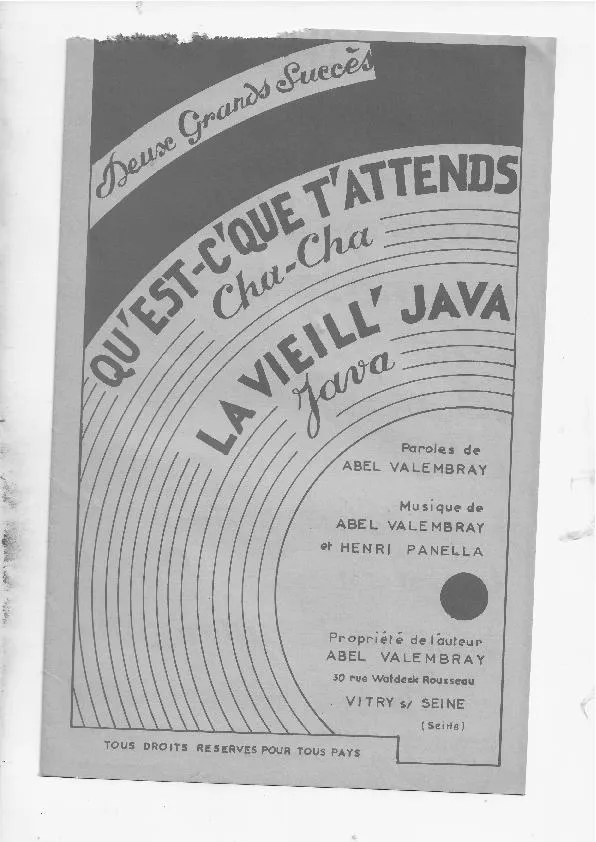 télécharger la partition d'accordéon La vieille java au format PDF