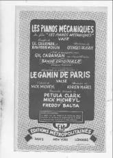 télécharger la partition d'accordéon Le gamin de Paris (Création : Yves Montant ) (Arrangement : Bob Astor) (Nouvelle création de : Petula Clark / Mick Micheyl / Freddy Balta) (Orchestration) (Valse) au format PDF