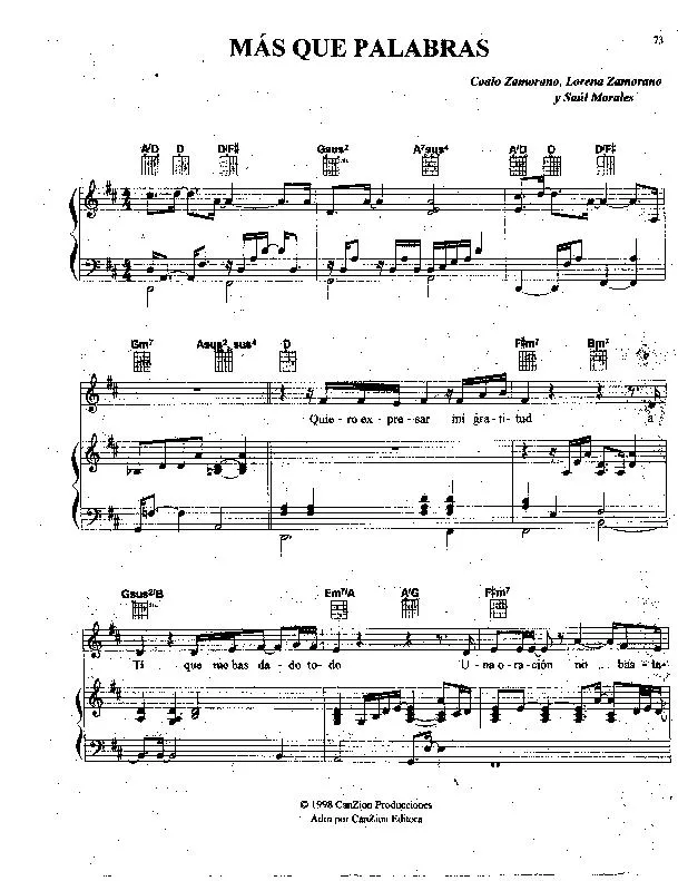 télécharger la partition d'accordéon Más que palabras (Chant : Marcos Witt) (Ballade) au format PDF