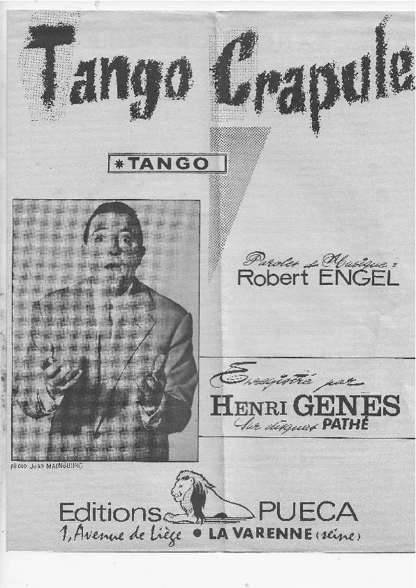 télécharger la partition d'accordéon Tango crapule (Enregistré par : Henri Genès) au format PDF