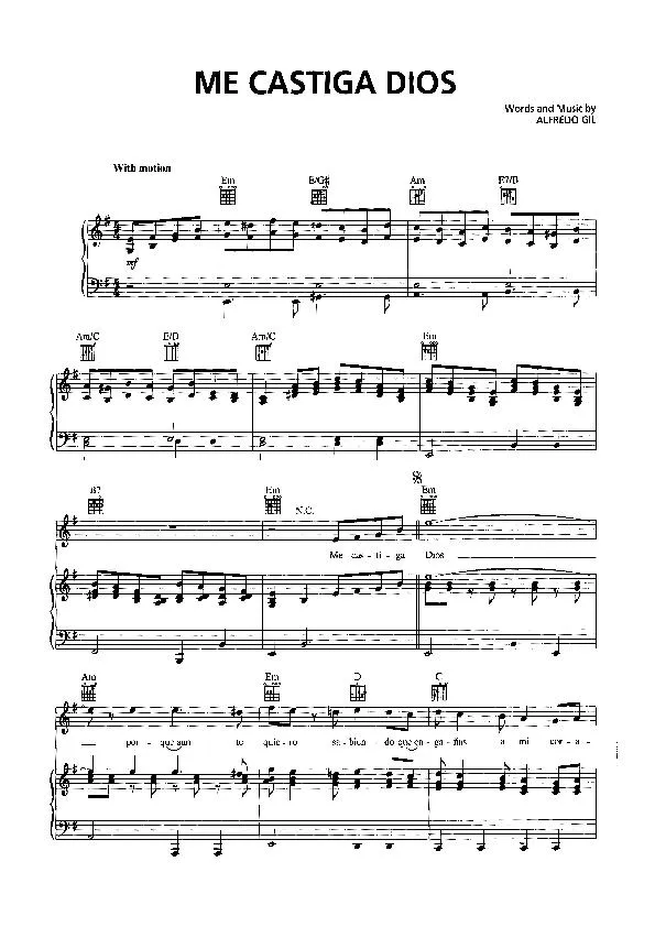 télécharger la partition d'accordéon Me castiga Dios (Interprètes : Trio Los Panchos) (Boléro) au format PDF