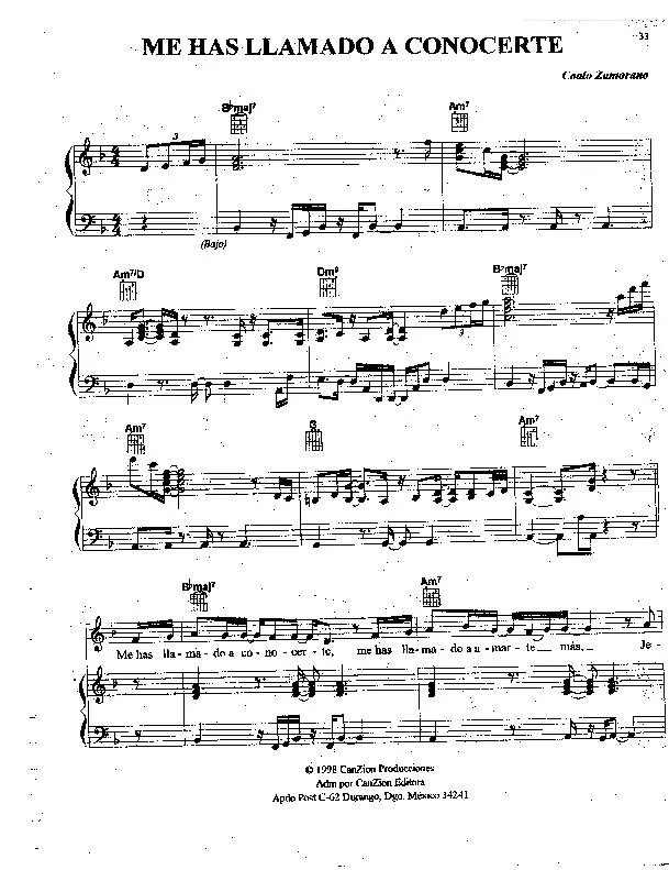 télécharger la partition d'accordéon Me has Llamado a conocerte (Chant : Marcos Witt) (Slow Bossa) au format PDF
